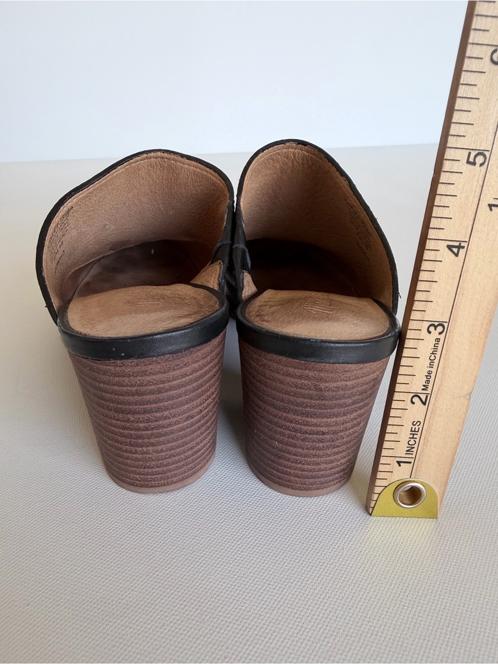 Madewell J8560 Black Leather Block Heel Mule Slides Pointed Toe 8.5 - Picture 11 of 11
